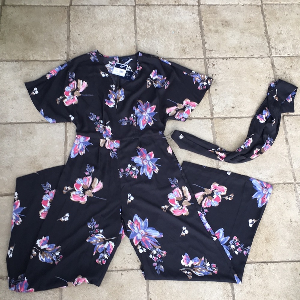 ✨NWT!✨ KAARI blue jumpsuit with flowers